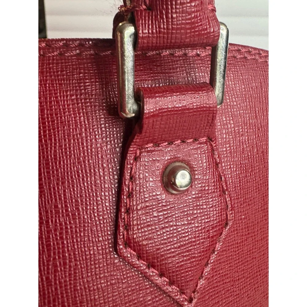 Pulicati‎ Genuine Leather Satchel Red Structured Handbag Made in Italy